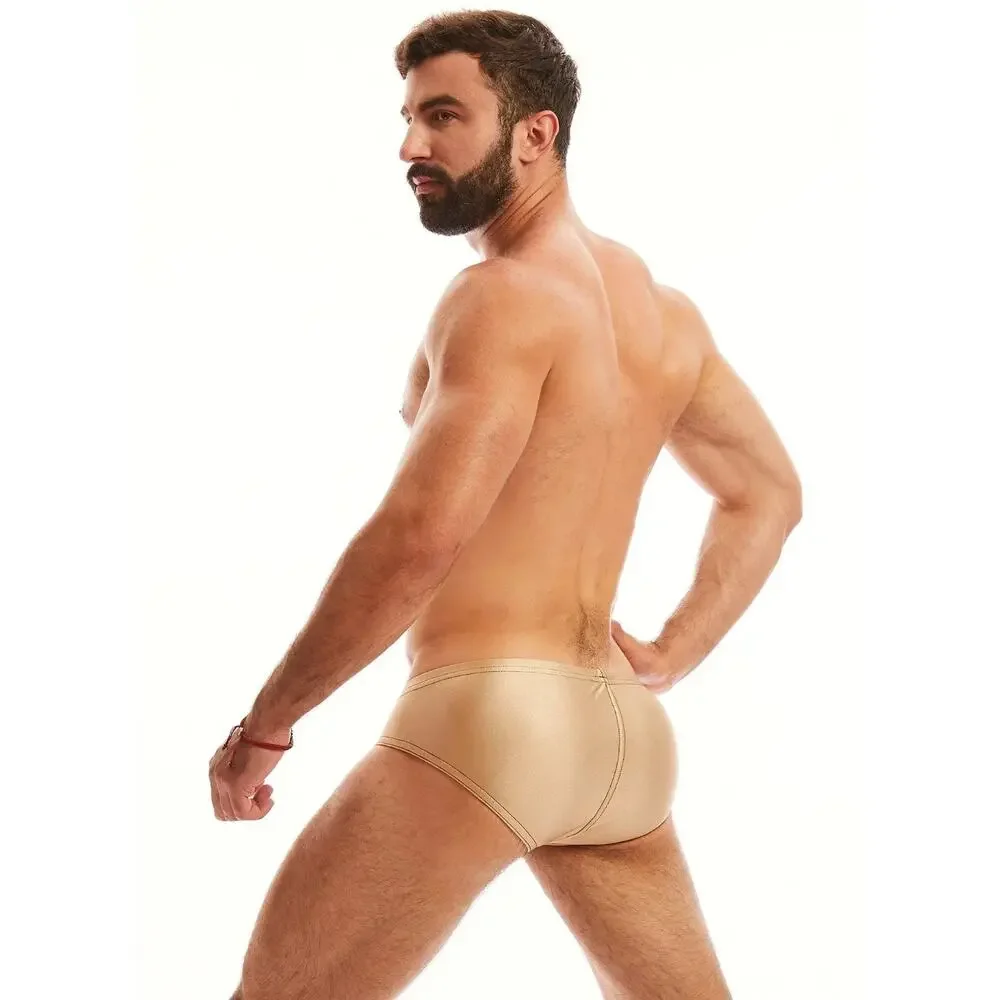 NEW N2N Bodywear Mens Titan Sport Swim Brief O-Ring Color Light Beige Size Large